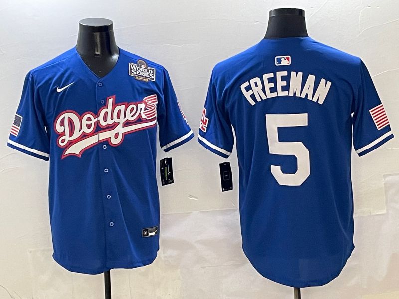 Men Los Angeles Dodgers #5 Freeman Blue Second generation Joint Name Nike 2025 MLB Jersey style 7->los angeles dodgers->MLB Jersey